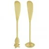 Madam Stoltz Goldfarbenes Buttermesser-Set Bali aus Messing, 2-tlg., L 15 cm