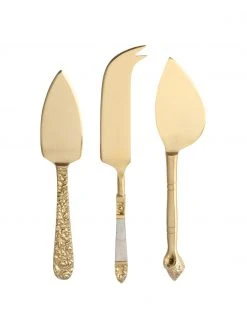 HKliving Goldfarbenes Käsemesser-Set Cheese, 3-teilig, Set mit verschiedenen Größen