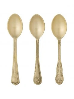 Bloomingville Goldfarbenes Löffel-Set Meloua, 3er-Set, L 13 cm