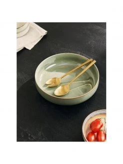 Westwing Collection Goldfarbenes Salatbesteck Shine mit geb&uuml;rstetem Finish, 2er-Set, L 24 cm -Küche Geschäft Goldfarbenes Salatbesteck Shine mit geburstetem Finish 2er Set 3