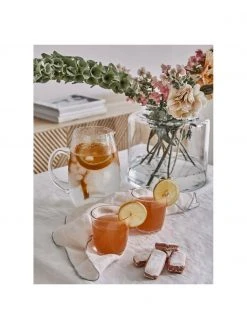 Broste Copenhagen Gro&szlig;er mundgeblasener Krug Hammered mit geh&auml;mmerter Oberfl&auml;che, 2 L, Ø 14 x H 22 cm, 2 L -Küche Geschäft Grosser mundgeblasener Krug Hammered mit gehammerter Oberflache 2 L 12