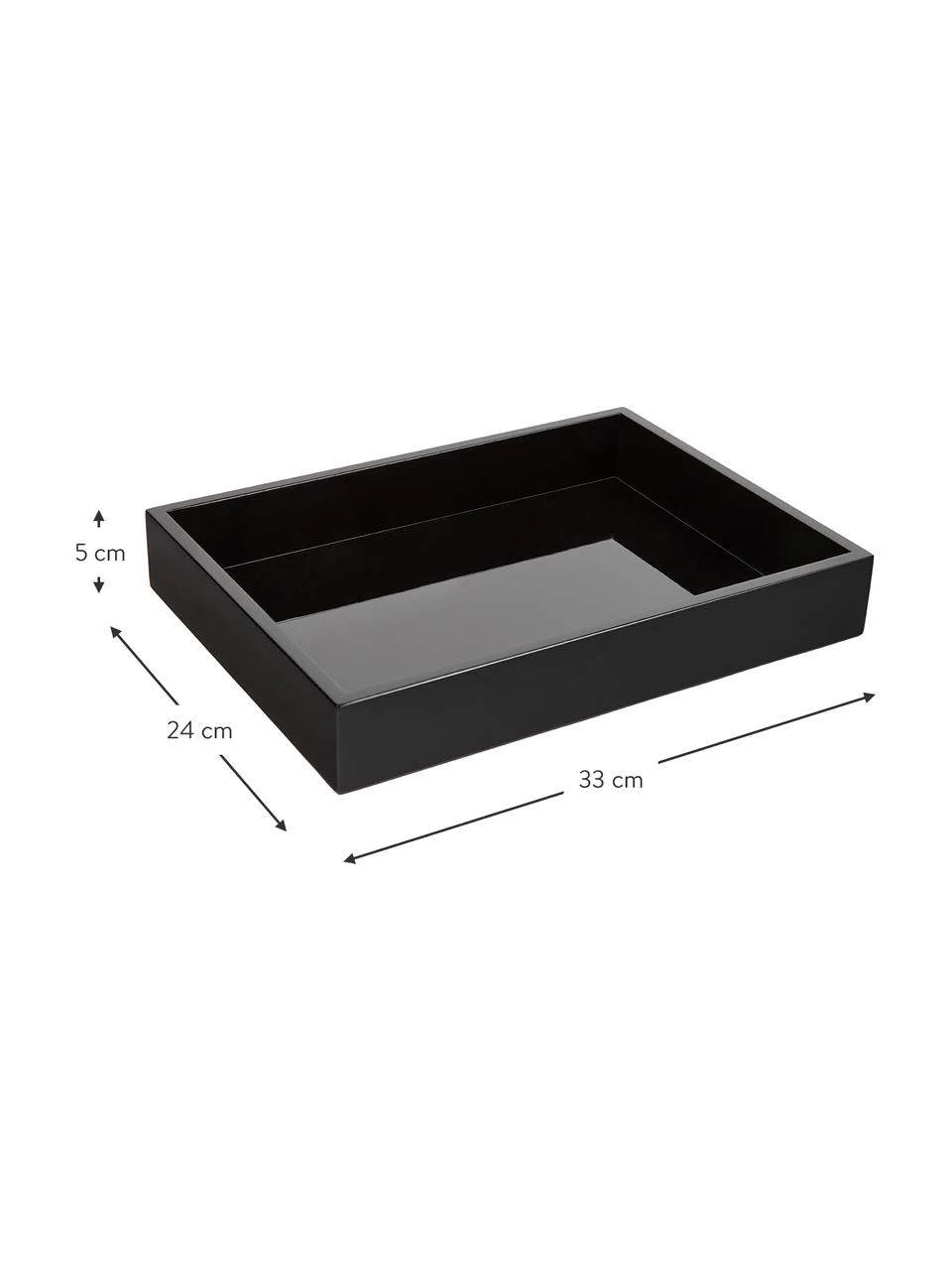 Westwing Collection Großes Hochglanz-Tablett Hayley in Schwarz, B 24 x T 33 cm 3 Westwing Collection Großes Hochglanz-Tablett Hayley in Schwarz, B 24 x T 33 cm – Bild 3