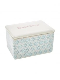 Bloomingville Handbemalte Butterdose Patrizia mit verspieltem Muster, B 13 x H 7 x T 9 cmNur noch wenige verfügbar