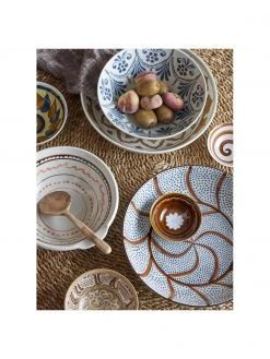 Bloomingville Handbemalte Servierschale Heikki aus Steingut, &Oslash; 27 cm, Ø 27 x H 11 cm -Küche Geschäft Handbemalte Servierschale Heikki aus Steingut O 27 cm 5