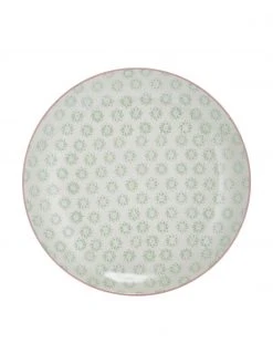 Bloomingville Handbemalte Speiseteller Patrizia mit verspieltem Muster, 3er-Set, Ø 25 cm -Küche Geschäft Handbemalte Speiseteller Patrizia mit verspieltem Muster 3er Set 3