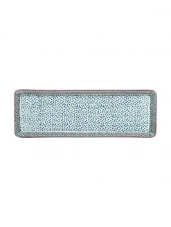 Bloomingville Handbemalte Steingut Servierplatte Patrizia mit verspieltem Muster, B 36 x H 4 cm -Küche Geschäft Handbemalte Steingut Servierplatte Patrizia mit verspieltem Muster 3