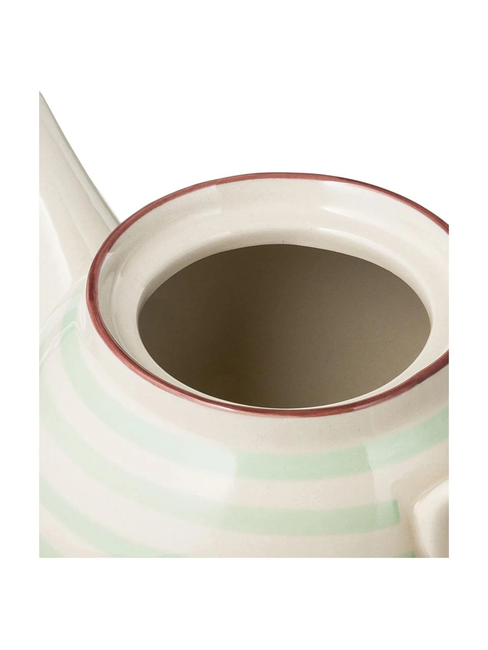 Handbemalte Teekanne Patrizia mit verspieltem Muster, 1.2 L, Steingut, Außen: Grün, Creme, Violett Innen: Creme, 1.2 L Bloomingville Handbemalte Teekanne Patrizia mit verspieltem Muster, 1.2 L -Küche Geschäft Handbemalte Teekanne Patrizia mit verspieltem Muster 12 L 5