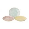 Bloomingville Handbemalter Brotteller Patrizia mit verspieltem Muster, 3er-Set, Ø 16 cm