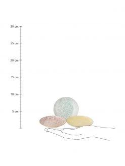 Bloomingville Handbemalter Brotteller Patrizia mit verspieltem Muster, 3er-Set, Ø 16 cm -Küche Geschäft Handbemalter Brotteller Patrizia mit verspieltem Muster 3er Set 2