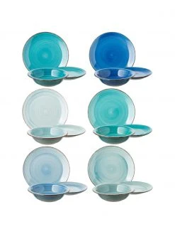 Villa D'Este Home Tivoli Handbemaltes Geschirr-Set Baita in Blautönen, 6 Personen (18-tlg.), Set mit verschiedenen Größen 3 Villa D'Este Home Tivoli Handbemaltes Geschirr-Set Baita in Blautönen, 6 Personen (18-tlg.), Set mit verschiedenen Größen -Küche Geschäft Handbemaltes Geschirr Set Baita in Blautonen 6 Personen 18 tlg 3