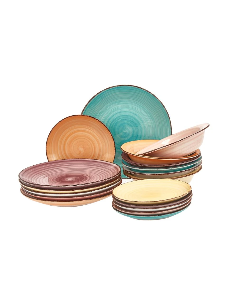 Villa D'Este Home Tivoli Handbemaltes Geschirr-Set Baita in Pastelltönen, 6 Personen (18-tlg.), Set mit verschiedenen Größen 1 Villa D'Este Home Tivoli Handbemaltes Geschirr-Set Baita in Pastelltönen, 6 Personen (18-tlg.), Set mit verschiedenen Größen