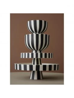 OYOY Living Design Handgefertigte Obstschale Toppu in Schwarz/Wei&szlig;, Ø 13 x H 15 cm -Küche Geschäft Handgefertigte Obstschale Toppu in SchwarzWeiss 3