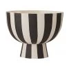 OYOY Living Design Handgefertigte Obstschale Toppu in Schwarz/Weiß, Ø 13 x H 10 cm