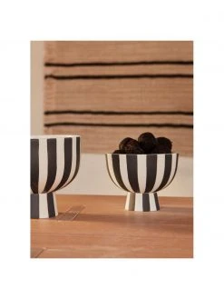 OYOY Living Design Handgefertigte Obstschale Toppu in Schwarz/Weiß, Ø 13 x H 10 cm -Küche Geschäft Handgefertigte Obstschale Toppu in SchwarzWeiss 7