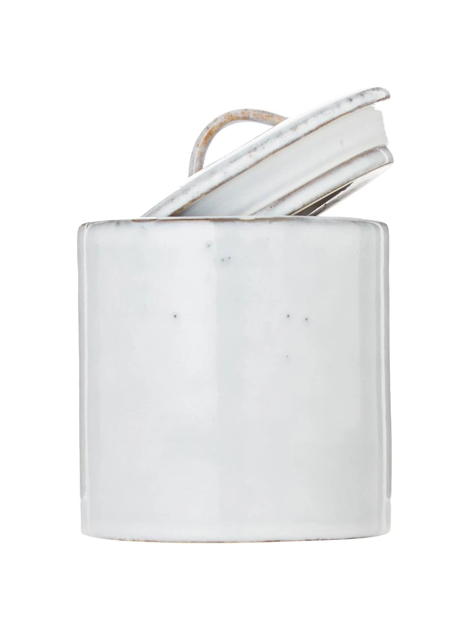 Broste Copenhagen Handgemachte Aufbewahrungsdose Nordic Sand aus Steingut, Ø 12 x H 12 cm, Ø 12 x H 12 cm, 1 L 4 Broste Copenhagen Handgemachte Aufbewahrungsdose Nordic Sand aus Steingut, Ø 12 x H 12 cm, Ø 12 x H 12 cm, 1 L – Bild 4