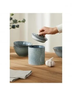 Broste Copenhagen Handgemachte Aufbewahrungsdose Nordic Sea aus Steingut, &Oslash; 12 x H 12 cm, Ø 12 x H 12 cm, 1 LNur noch 1 Artikel verfügbar -Küche Geschäft Handgemachte Aufbewahrungsdose Nordic Sea aus Steingut O 12 x H 12 cm 2