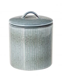 Broste Copenhagen Handgemachte Aufbewahrungsdose Nordic Sea aus Steingut, Ø 12 x H 12 cm, Ø 12 x H 12 cm, 1 LNur noch 1 Artikel verfügbar