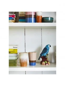 HKliving Handgemachte Becher 70's im Retro Style, 2er-Set, Ø 8 x H 13 cm, 280 ml -Küche Geschäft Handgemachte Becher 70s im Retro Style 2er Set 4