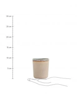 Handgemachte Becher Nomimono in Beige/Grau, 4er-Set, Ø 8 x H 10 cm, 240 ml -Küche Geschäft Handgemachte Becher Nomimono in BeigeGrau 4er Set 2