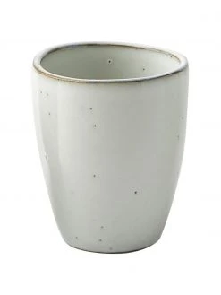 Broste Copenhagen Handgemachte Becher Nordic Sand aus Steingut, 6 Stück, Ø 8 x H 10 cm, 250 ml