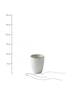 Broste Copenhagen Handgemachte Becher Nordic Sand aus Steingut, 6 Stück, Ø 8 x H 10 cm, 250 ml -Küche Geschäft Handgemachte Becher Nordic Sand aus Steingut 6 Stuck 5
