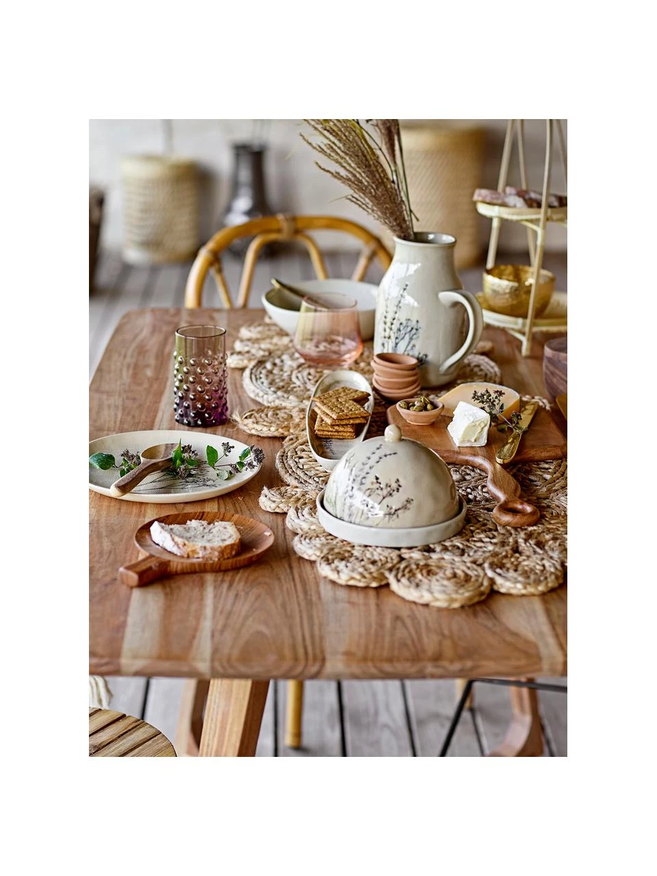 Bloomingville Handgemachte Butterdose Bea mit Gräser-Motiv, Ø 15 x H 10 cm 2 Bloomingville Handgemachte Butterdose Bea mit Gräser-Motiv, Ø 15 x H 10 cm – Bild 2