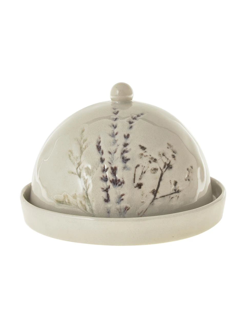 Bloomingville Handgemachte Butterdose Bea mit Gräser-Motiv, Ø 15 x H 10 cm 1 Bloomingville Handgemachte Butterdose Bea mit Gräser-Motiv, Ø 15 x H 10 cm