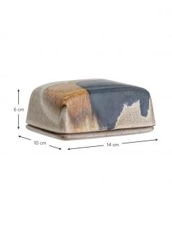 Bloomingville Handgemachte Butterdose Jules aus Steingut mit Farbverlauf, B 14 x H 6 cm 2 Bloomingville Handgemachte Butterdose Jules aus Steingut mit Farbverlauf, B 14 x H 6 cm -Küche Geschäft Handgemachte Butterdose Jules aus Steingut mit Farbverlauf 2