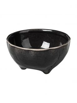 Broste Copenhagen Handgemachte Dipschälchen Nordic Coal Ø 11 aus Steingut, 4 Stück, Ø 11 x H 6 cm
