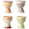 HKliving Handgemachte Eierbecher 70's im Retro Style, 4-Set, Ø 5 x H 6 cm