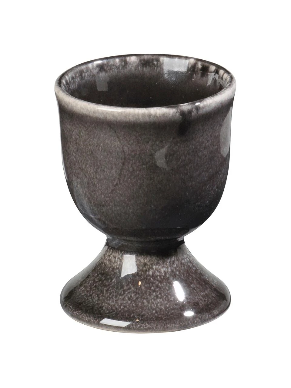 Broste Copenhagen Handgemachte Eierbecher Nordic Coal aus Steingut, 4 Stück, Ø 5 x H 6 cm 1 Broste Copenhagen Handgemachte Eierbecher Nordic Coal aus Steingut, 4 Stück, Ø 5 x H 6 cm
