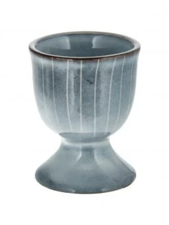 Broste Copenhagen Handgemachte Eierbecher Nordic Sea aus Steingut, 2 Stück, Ø 5 x H 6 cm
