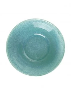 Westwing Collection Handgemachte Müslischale Anthia aus Steingut mit reaktiver Glasur in Türkis, 2 Stück, Ø 15 x H 8 cm -Küche Geschäft Handgemachte Muslischale Anthia aus Steingut mit reaktiver Glasur in Turkis 2 Stuck 2