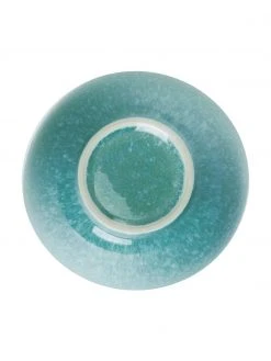 Westwing Collection Handgemachte Müslischale Anthia aus Steingut mit reaktiver Glasur in Türkis, 2 Stück, Ø 15 x H 8 cm -Küche Geschäft Handgemachte Muslischale Anthia aus Steingut mit reaktiver Glasur in Turkis 2 Stuck 3