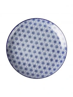 Tokyo Design Studio Handgemachte Porzellan-Speiseteller Nippon in Blau/Weiß, 4-er Set, Ø 26 cm -Küche Geschäft Handgemachte Porzellan Speiseteller Nippon in BlauWeiss 4 er Set 5