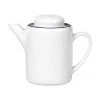 Broste Copenhagen Handgemachte Porzellan Teekanne Salt mit schwarzem Rand, 1.3 L