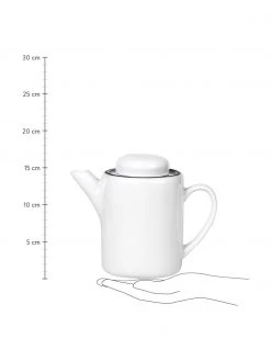 Broste Copenhagen Handgemachte Porzellan Teekanne Salt mit schwarzem Rand, 1.3 L -Küche Geschäft Handgemachte Porzellan Teekanne Salt mit schwarzem Rand 13 L 2