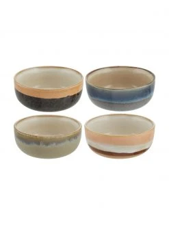HKliving Handgemachte Schälchen 70's im Retro Style, 4er-Set, Ø 11 x H 5 cm