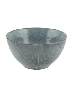 Broste Copenhagen Handgemachte Schälchen Nordic Sea Ø 17 cm aus Steingut, 4 Stück, Ø 17 x H 9 cm