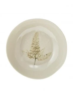 Bloomingville Handgemachte Schale Bea mit Gräser-Motiv, Ø 21 x H 6 cm