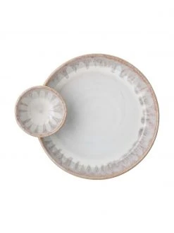 Bloomingville Handgemachte Schale Caya aus Steingut, Ø 24 cm, B 24 x H 4 cm -Küche Geschäft Handgemachte Schale Caya aus Steingut O 24 cm 4