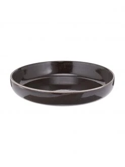 Broste Copenhagen Handgemachte Schalen Nordic Coal Ø 22 cm aus Steingut, 4 Stück, Ø 22 x H 5 cm