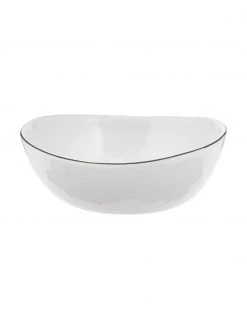 Broste Copenhagen Handgemachte Schalen Salt Ø 17 cm mit schwarzem Rand, 4 Stück, B 17 x T 15 cm