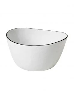 Broste Copenhagen Handgemachte Schüssel Salt mit schwarzem Rand, Ø 20 cm, Ø 20 cm