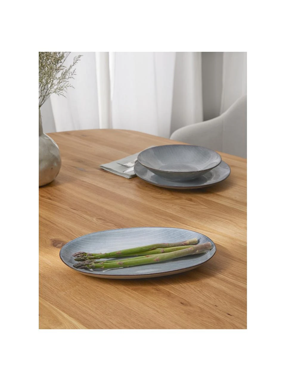 Broste Copenhagen Handgemachte Servierplatte Nordic Sea aus Steingut, L 30 x B 17 cm 2 Broste Copenhagen Handgemachte Servierplatte Nordic Sea aus Steingut, L 30 x B 17 cm – Bild 2