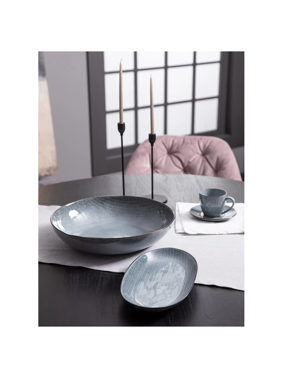 Broste Copenhagen Handgemachte Servierplatte Nordic Sea aus Steingut, L 30 x B 17 cm 5 Broste Copenhagen Handgemachte Servierplatte Nordic Sea aus Steingut, L 30 x B 17 cm – Bild 5