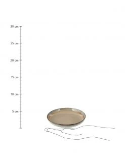 Handgemachte Servierschale Nomimono Ø 32 cm in Beige/Grau, Ø 32 x H 6 cm -Küche Geschäft Handgemachte Servierschale Nomimono O 32 cm in BeigeGrau 2