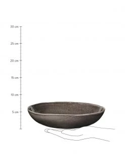 Broste Copenhagen Handgemachte Servierschale Nordic Coal Ø 34 cm aus Steingut, Ø 34 x H 8 cm -Küche Geschäft Handgemachte Servierschale Nordic Coal O 34 cm aus Steingut 2