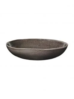 Broste Copenhagen Handgemachte Servierschale Nordic Coal Ø 34 cm aus Steingut, Ø 34 x H 8 cm