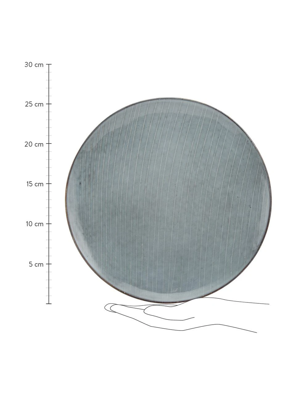 Broste Copenhagen Handgemachte Speiseteller Nordic Sea aus Steingut, 4 Stück, Ø 26 cm 4 Broste Copenhagen Handgemachte Speiseteller Nordic Sea aus Steingut, 4 Stück, Ø 26 cm – Bild 4